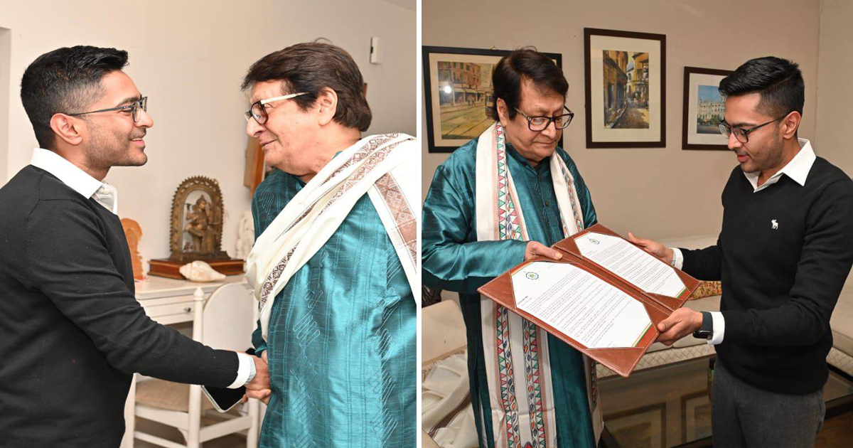 अभिषेक बनर्जी राज्य की ‘विकास पांचाली’ के साथ दिग्गज अभिनेता रंजीत मल्लिक के घर पहुंचे